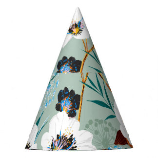 Blossom Botanical Vintage Floral Pattern Party Hat