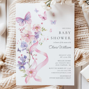 Blossom & Bow Butterfly Baby Shower Invitation