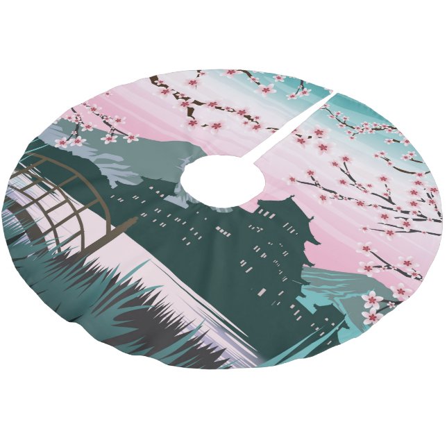 Blossom Brushed Polyester Tree Skirt (Angled)