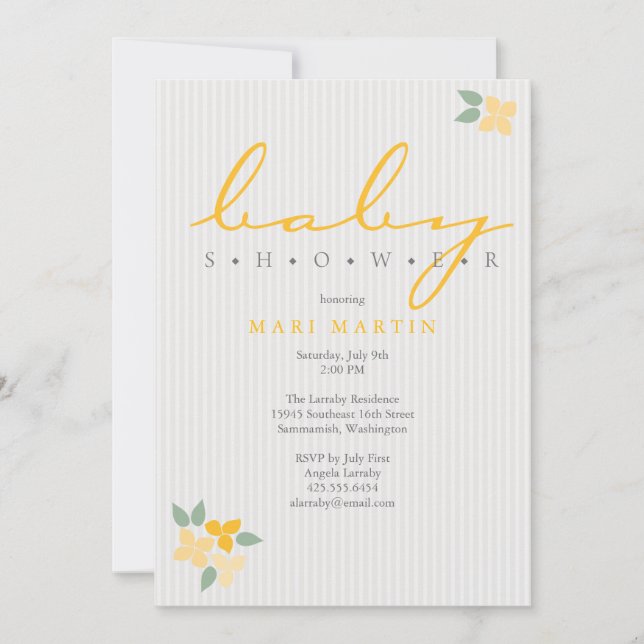 Blossom Bunches Baby Shower Invitation (Front)