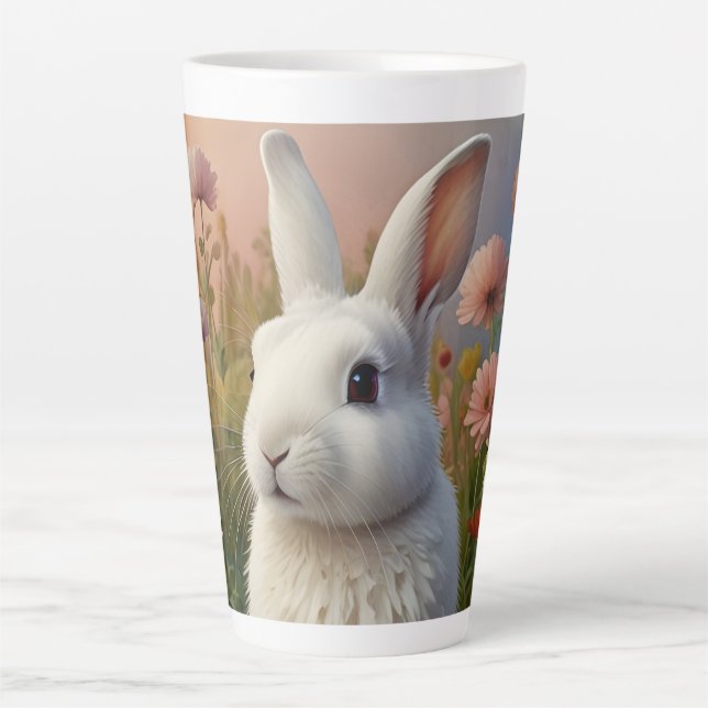 Blossom Bunny & Carrot  Latte Mug (Front)