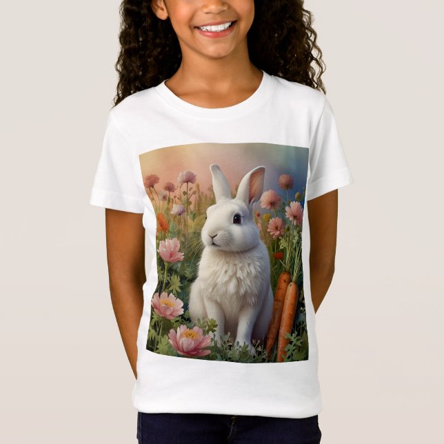 Blossom Bunny & Carrot Patch Kids T-Shirt  (Front)