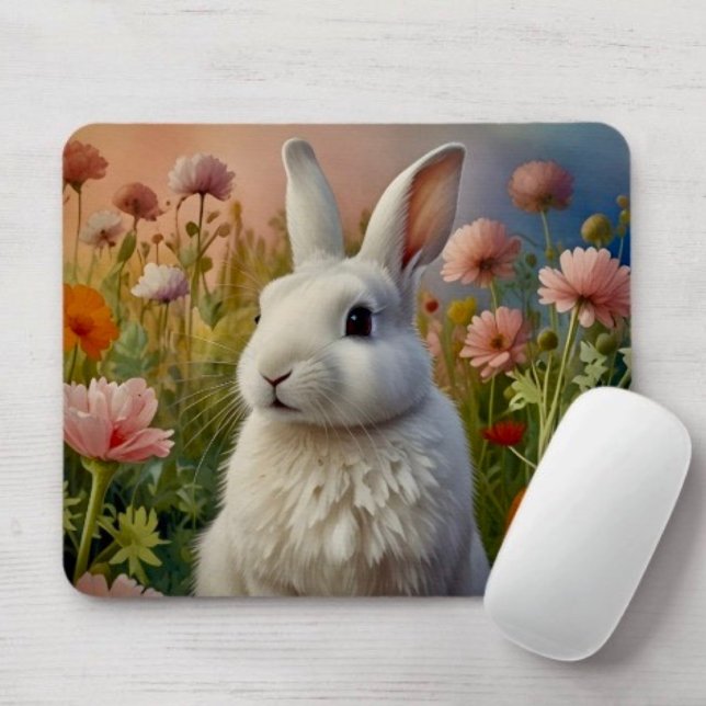 Blossom Bunny & Carrot Patch Mouse Pad  (Creator Uploaded)