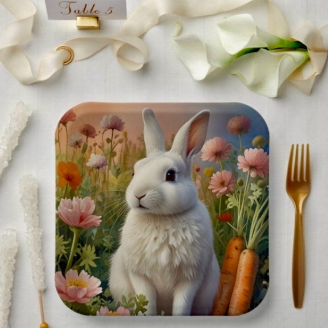 Blossom Bunny & Carrot Patch Paper Plate  (Creator Uploaded)