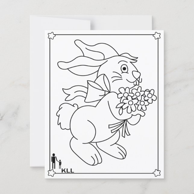Blossom bunny colouring pages (Front)