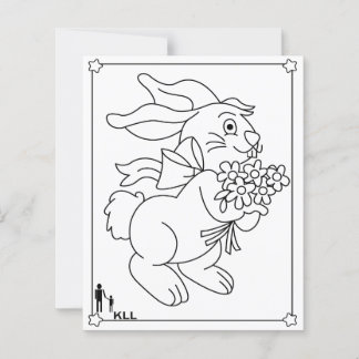 Blossom bunny colouring pages