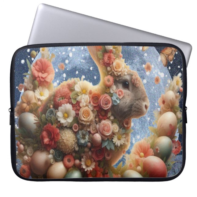 Blossom Bunny Easter  Laptop Sleeve (Front)