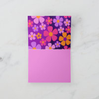 Blossom Burst Vibrant Floral Folded Greeting Card