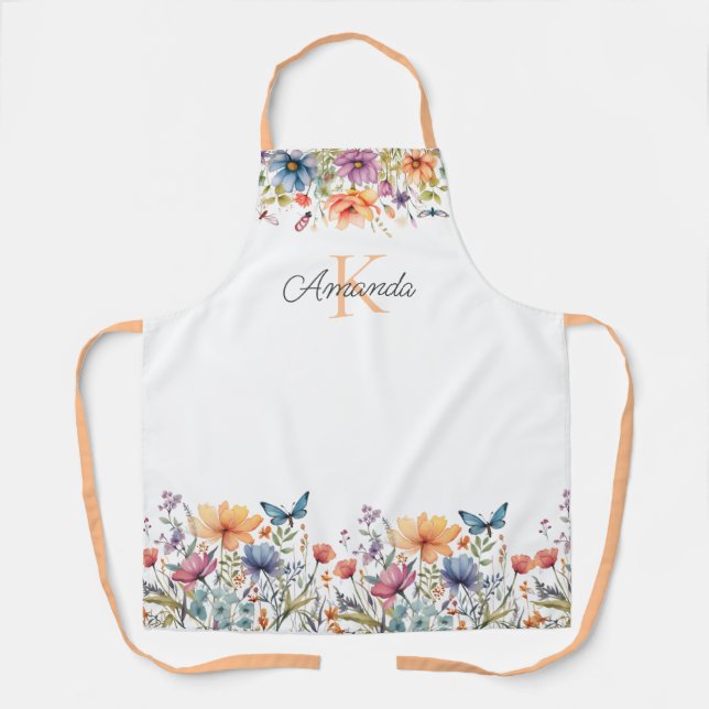 Blossom & Butterfly Personalised Apron (Front)