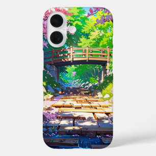Blossom-Covered Bridge iPhone 16 Case