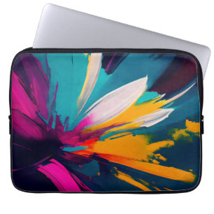 Blossom Dreams – Vibrant Abstract Floral Burst Laptop Sleeve