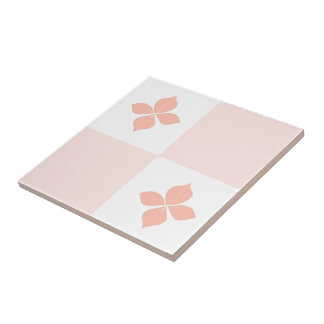 Blossom elegance salmon floral tile set Pattern 6