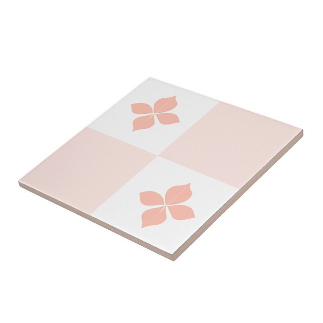 Blossom elegance salmon floral tile set Pattern 6 (Side)