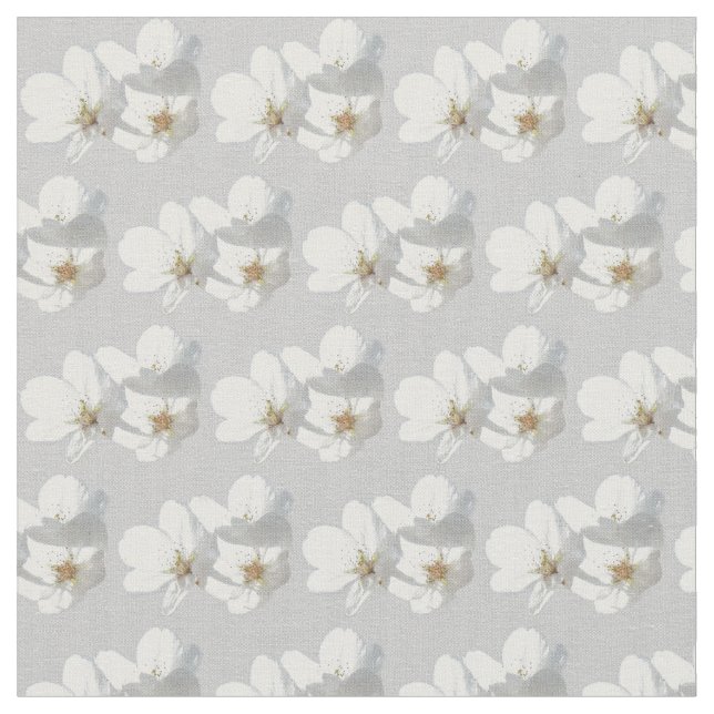 Blossom Fabric White Blossom Fabric Cotton or Poly (Close Up)