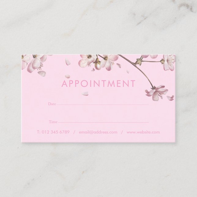 Blossom Floral Pink Appointment Card (Front)