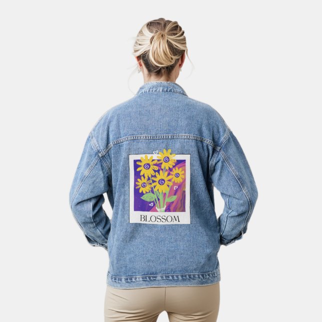 Blossom Flower Denim Jacket (Model)