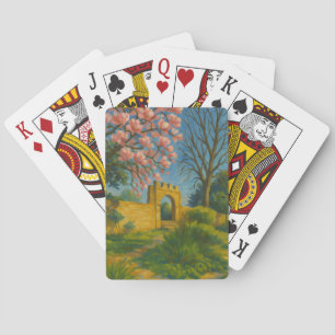 Blossom Gate – Enchanted Garden Painting Playing Cards