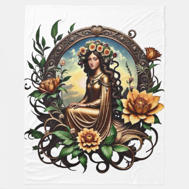 Blossom girl  fleece blanket (Front)