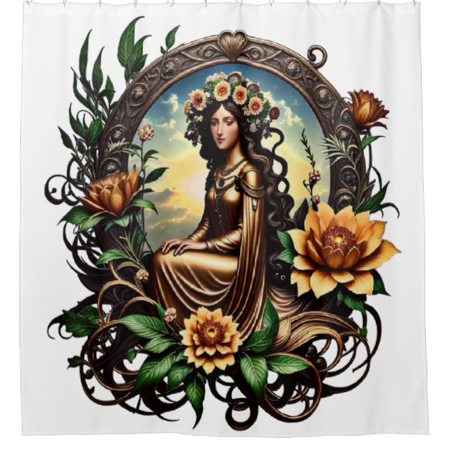 Blossom girl  shower curtain (Front)