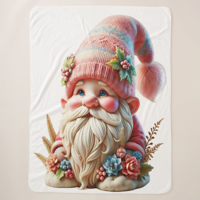 Blossom gnome  sherpa blanket (Front)