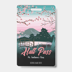 Blossom Hall Pass Badge ID Badge