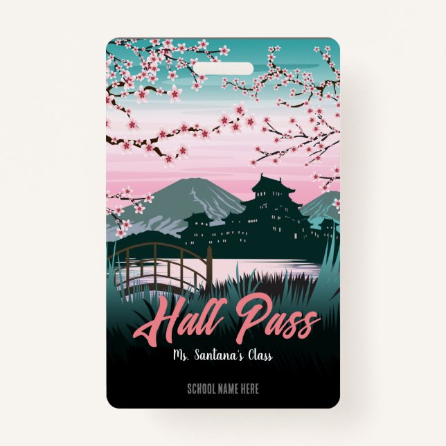 Blossom Hall Pass Badge ID Badge (Front)
