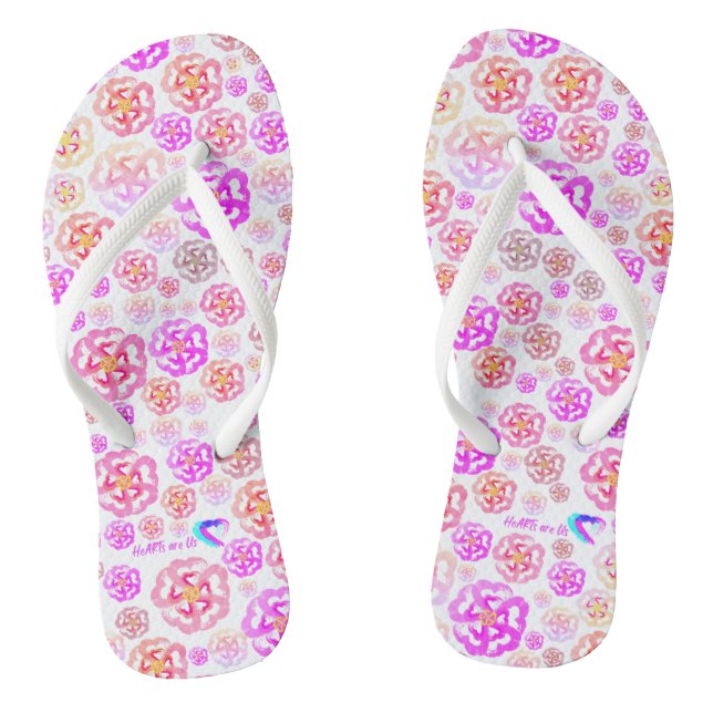 Blossom Heart Adult Flip Flops (Footbed)