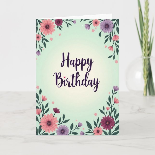 Blossom Heart Birthday Card (Front)