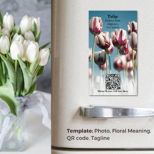 Blossom Knowledge: Tulip Educational Magnetic Business Card