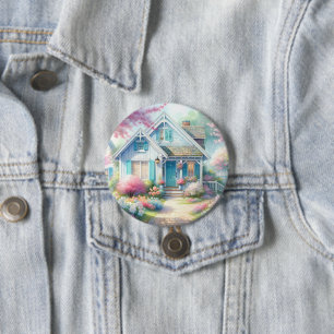 Blossom Lane Blue Cottage Garden 7.5 Cm Round Badge
