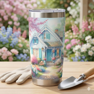 Blossom Lane Blue Cottage Garden Insulated Tumbler