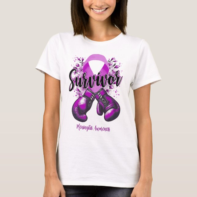 Blossom Meningitis Warrior Survivor T-Shirt (Front)