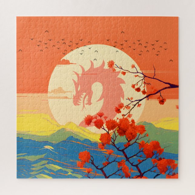 BLOSSOM NATURE MOUNTAIN DRAGON  JIGSAW PUZZLE (Vertical)