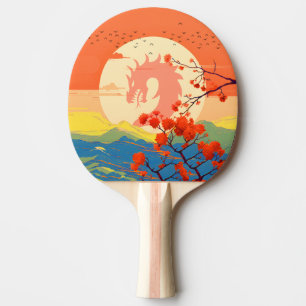 BLOSSOM NATURE MOUNTAIN DRAGON PING PONG PADDLE