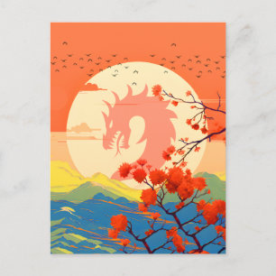 BLOSSOM NATURE MOUNTAIN DRAGON POSTCARD