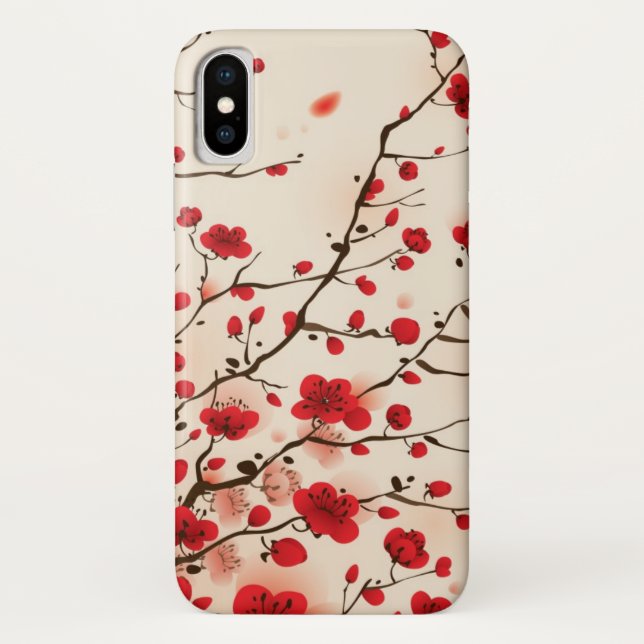 Blossom Oriental Style Painting | Add Photo Case-Mate iPhone Case (Back)