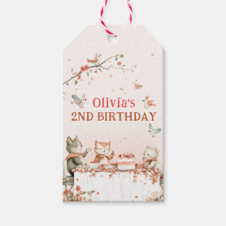 Blossom Party with Cats Gift Tags