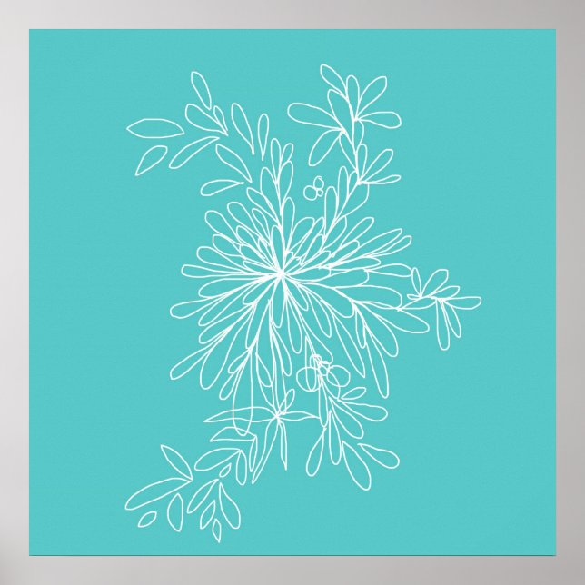 Blossom Pop Aqua Poster (Front)