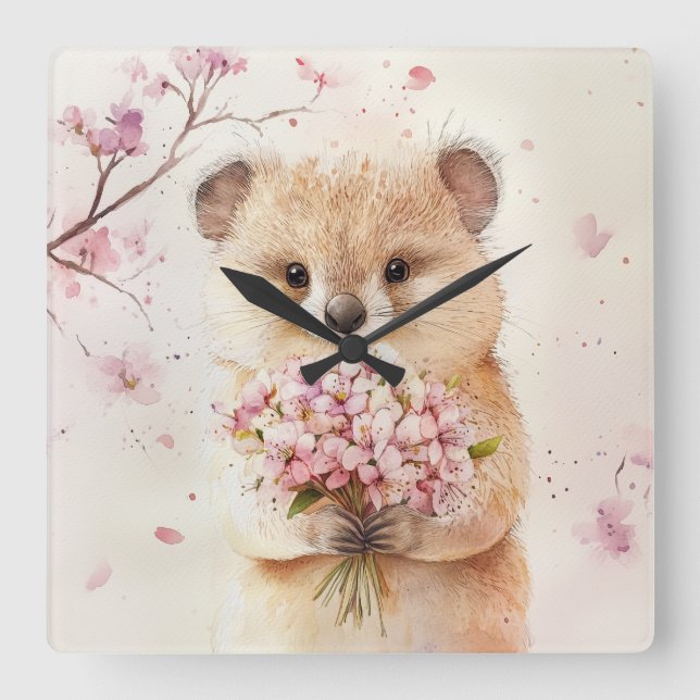 Blossom Quokka Wall Clock (Front)