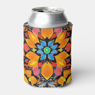 Blossom Radiance: A Colourful Aquarelle Sunflower Can Cooler