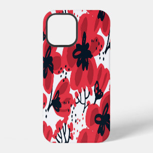 Blossom Red: Abstract Hand-Drawn Pattern. iPhone 12 Case