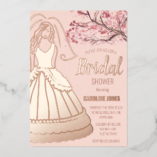 Blossom Rose Gold Foil Floral Dress Bridal Shower