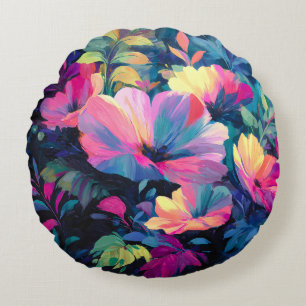 Blossom Rush Spring Floral Garden Round Cushion