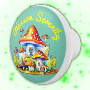 Blossom Serenity Cottagecore Mushroomcore Ceramic Knob