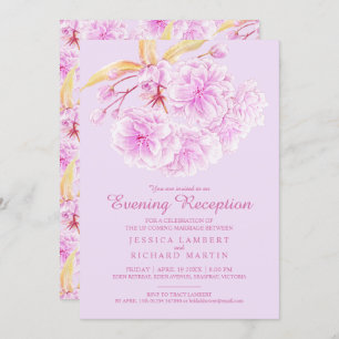 Blossom spring light purple evening reception invitation