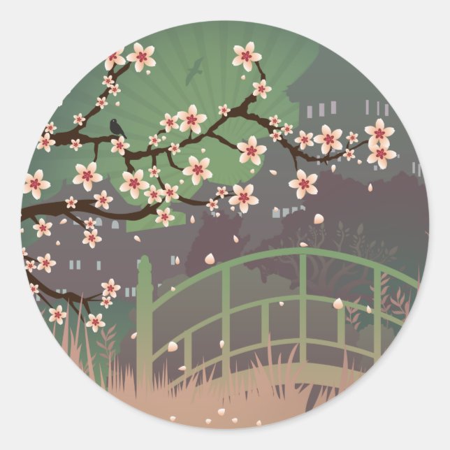 Blossom Sundown  Classic Round Sticker (Front)