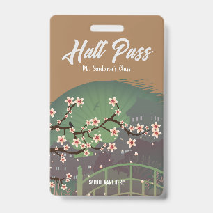 Blossom Sundown Hall Pass Badge ID Badge