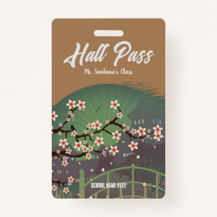 Blossom Sundown Hall Pass Badge ID Badge