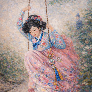 Blossom Swing – A Dream of Spring in Hanbok Notebook