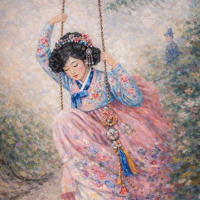 Blossom Swing – A Dream of Spring in Hanbok Notebook (Creator Uploaded)